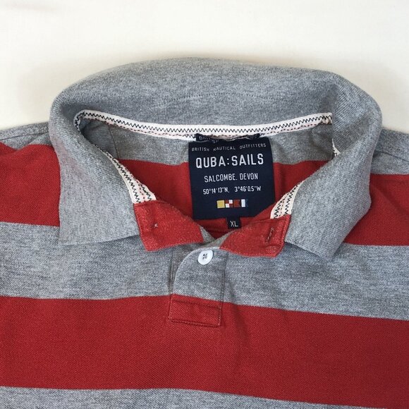 Quba Sails Mens Wide Striped Polo Sailing Shirt #29 Size XL British Sailmakers - Picture 3 of 9
